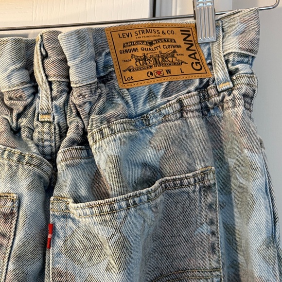 Ganni X Levi’s Blue Floral Wide Leg Women Jeans - Picture 7 of 8